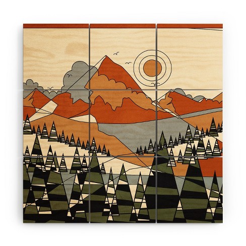 Nadja Wild Abstract Landscape 3 Wood Wall Mural - society6 - image 1 of 2