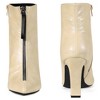 Perphy Women's Pointed Toe Front Zip Chunky Heel Ankle Booties - 3 of 3