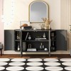 Storage Sideboard U-Shaped Curved Design Light Luxury Sideboard With Adjustable Shelves & 4 Doors, 220lbs Load Capacity - 2 of 4