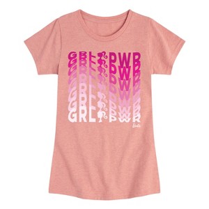 Girls' - Barbie - Girl Power in Illusion Wave Fitted Short Sleeve Graphic T-Shirt - 1 of 3