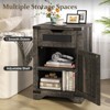 End Table with Charging Station, Nightstand with Drawer & X Barn Door - 3 of 4