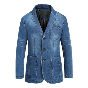 Cloudstyle Mens Casual two Buttons Slim Fit Jacket Lightweight Formal Business Blazer Sport Wathet Coat - 1 of 4