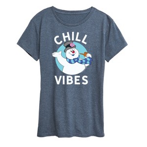 Women's - Frosty The Snowman - Christmas Chill Vibes Short Sleeve Graphic T-Shirt - 1 of 4