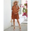Womens Maternity Dress Swiss Dot V Neck Short Sleeve Button Down Summer Casual Baby Shower Mini Dresses - 4 of 4