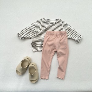 MyKids-USA Style Girls’ Fungus Leggings Spring And Autumn New Children’s Solid Color Leggings Girl’s Kindergarten Trousers - 1 of 4
