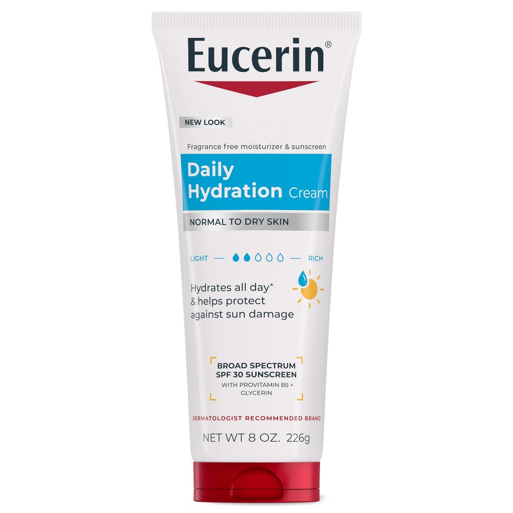 UPC 072140020910 product image for Eucerin Daily Hydration Broad Spectrum SPF 30 Sunscreen Body Cream for Dry Skin  | upcitemdb.com