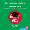 Big Dot of Happiness Class of 2026 Red Grad Party Envelope Seal Stickers, Round Circle Stickers to Seal Cards, Graduation Envelope Seals - 120 Count - 3 of 4