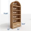 71" Tall Arched Pantry, 6-Tier Freestanding Storage Cabinet with Drawer, Modern White Book Shelf with Open Shelves & Anti-Tipping Design - 2 of 4