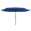 vidaXL Garden Parasol Azure Blue 100% polyester, metal Large Collapsible - 2 of 4