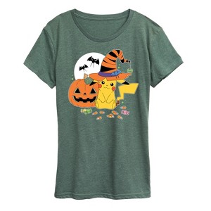 Women's - Pokémon - Witch Pikachu With Candy Short Sleeve Graphic T-Shirt - 1 of 4