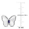 EVERLY JEWELRY | Sterling Silver 1/4 CT TGW Created Blue Sapphire Fashion Post Earrings - 2 of 4