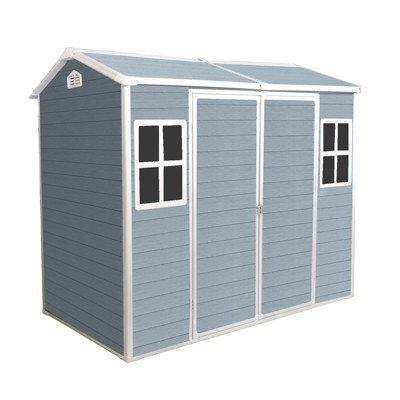 NicBex Resin Outdoor Storage Shed with Lockable Doors,2 Windows and Floor Base for Backyard Garden,Patio