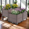 Angel Sar 31.5x31.5x19.6in Raised Garden Bed with Drain Outlet, Polypropylene Planter Box with Trellis Grooves - 2 of 4