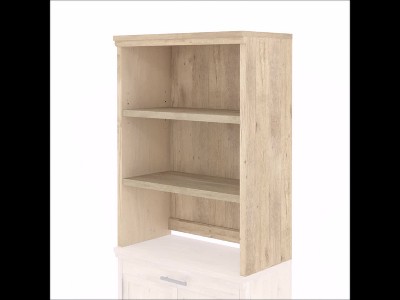 Prime Oak Adjustable 2-Shelf Library Hutch with Doors