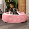 FurHaven Velvet Waves Faux Fur And Velvet Hooded Donut - 3 of 4