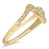 14K Yellow Gold Plated Silver Diamond Accent Filigree Heart Promise Ring - 3 of 4