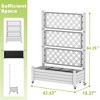 NAYSAYE Raised Garden Bed Planter Box Trellis Outdoor Resin Raised Garden Bed with Drain Plug for Climbing Plants, Light Gray, 43.4"*18.27"*64.29" - 3 of 4