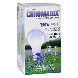 Lumiram Chromalux Full Spectrum Lamp Light Bulb 150W Frosted - 1 ct - 1 of 3