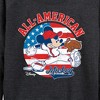 Women's - Disney - Mickey Americana Baseball Lightweight French Terry Wide Neck Long Sleeve Shirt - 2 of 4