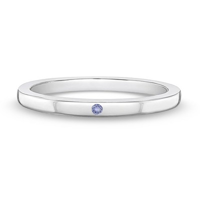 Girl's Thin CZ Band Sterling Silver Ring - In Season Jewelry