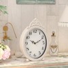 Aoibox Vintage Table Clock on Stand, French Rustic Style Antique White Mantel Clock for Living Room, Farmhouse, Bedroom, Desk, Shelf, Gift - 3 of 4