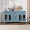 6-drawer and 2-Cabinet Retro Sideboard with Extra Large Storage Space, with Gold Handles and Solid Wood Legs, for Kitchen and Living Room - 2 of 4
