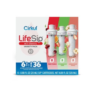 Cirkul LifeSip Flavor Cartridge Variety Pack (2 Fruit Punch, 2 Strawberry Kiwi, 2 Honeycrisp Apple) - 6pk - 1 of 4
