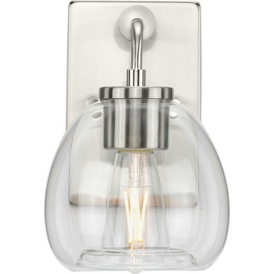 Brushed Nickel 6" Dimmable Vanity Light with Clear Glass Shade