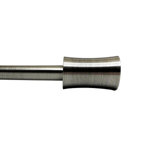 Versailles Sculpted Corset Finial Steel Heavy Duty Curtain Rod Set for Windows Antique Pewter - 1 of 4