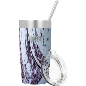 Healthy Human Stainless Steel Tumbler with Straw & Lid | 20oz,Orchid Driftwood - 1 of 4