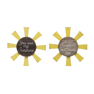 Transpac MDF Sun Wall Decor Set of 2 Spring Home Decorations - 1 of 1