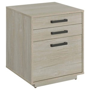 Coaster Loomis Modern 3 Drawer Wood File Cabinet Whitewashed Gray - 1 of 4