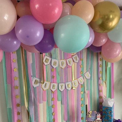 New Ginger Ray Party Backdrop Streamers + 70 Latex Balloons Pastel  Multicolor