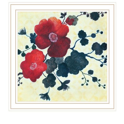 HomeRoots Japanese Blossoms White Framed Print Wall Art