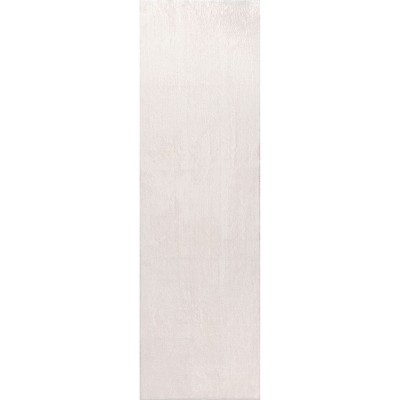 White Machine Washable Non-Slip Shag Area Rug, 2'6" x 10'