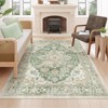 Lahome  Large Floral Border Contrast Short Pile Velvet Rectangular Indoor Area Rug - 2 of 4