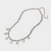 Clear Glass Stones with Cubic Zirconia Chain Necklace - A New Day™ Silver - image 3 of 4