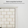 31.5-inch Vintage White Shoe Cabinet with Unique Geometric Brick Finish Shoe Organizer with 2 Reversible Drawers - 3 of 4