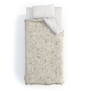 Deny Designs 2pc Twin/Twin XL Iveta Abolina Mushrooms Sage Duvet Cover Bedding Set - 1 of 4