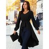Seta T Women's High Low Hem Long Sleeve V Neck Elastic Waist Asymmetrical Irregular Hem Casual Tops Blouse - 2 of 4