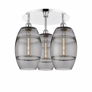 Vaz - 3 Light Flush Mount In Industrial Style-10.88 Inches Tall and 19.75 Inches Wide - 1 of 1