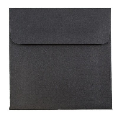 JAM Paper 5 x 5 Square Invitation Envelopes Black Linen V01209I