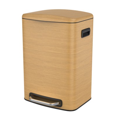 13 Gallon 50L Kitchen Foot Pedal Operated Soft Close Trash Can - Stainless Steel Ellipse Bustbin