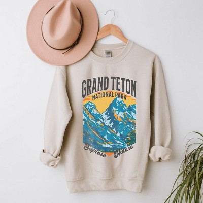 Simply Sage Market Women's Graphic Sweatshirt Grand Teton National Park Explore More