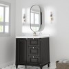 SpassWay 16 x 32 Inch Recessed Medicine Cabinet Oval Pill-Shaped Black Metal Frame with Mirror for Bathroom Vanity - 3 of 4