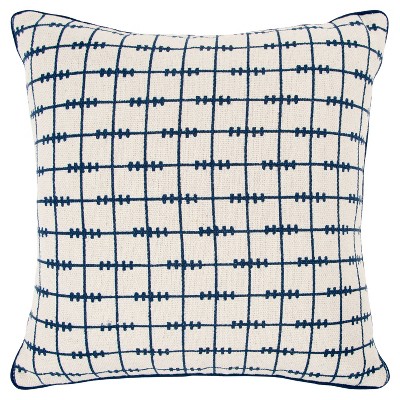 20"x20" Oversize Checkered Poly Filled Square Throw Pillow Navy Blue - Donny Osmond Home