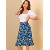 INSPIRE CHIC Women's Floral Ruffle Elastic High Waist Button Flowy Split Skirt - 2 of 4