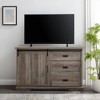 Orson Farmhouse Sideboard with Grooved Door & 3 Drawers - Saracina Home: Adjustable Shelf, Cord Management - 4 of 4