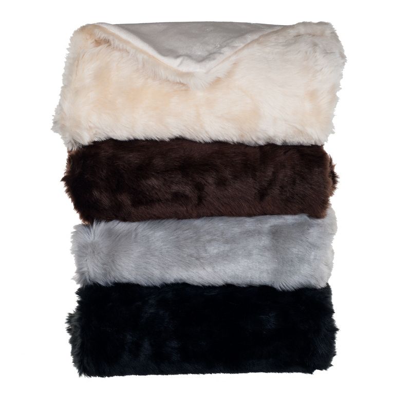 Hastings Home Luxury Long Haired Faux Fur Throw - Black, 3 of 6
