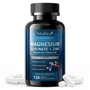 Magnesium Glycinate 500mg with Zinc, Vitamin D3+ Vitamin B6, Enhance Immunity - 1 of 4
